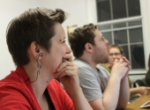 Dramaturg Ilana Brownstein and Asst. Director Josh Glenn-Kayden (Photo by Susanna Jackson)